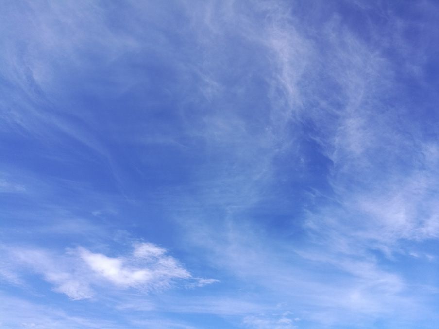 The sky with whispy clouds